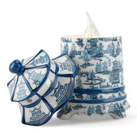 Blue and White Pagoda Lamp