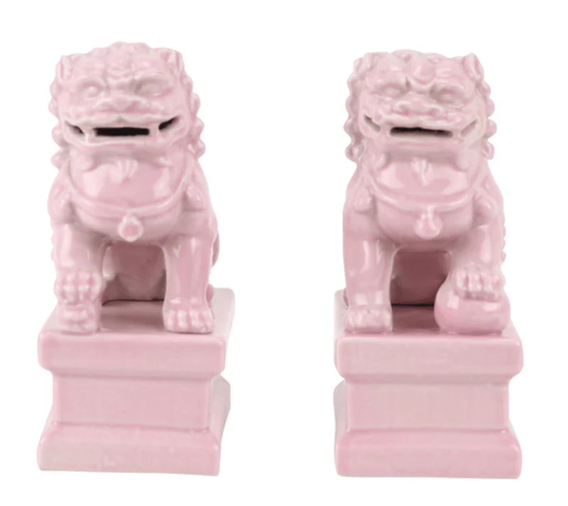 Boxwood Pink Foo Dogs