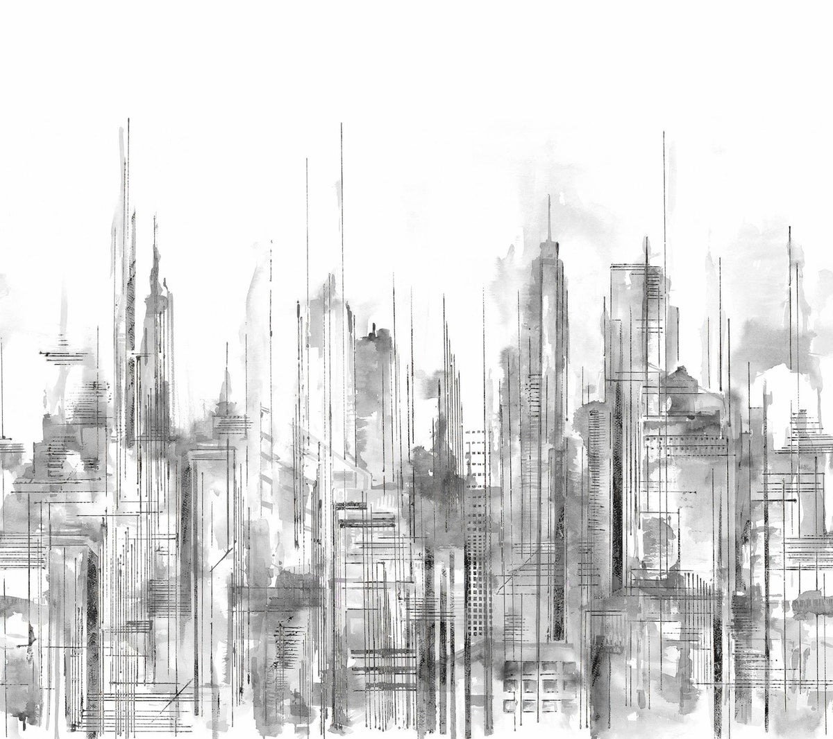 Modern Skyline Mural