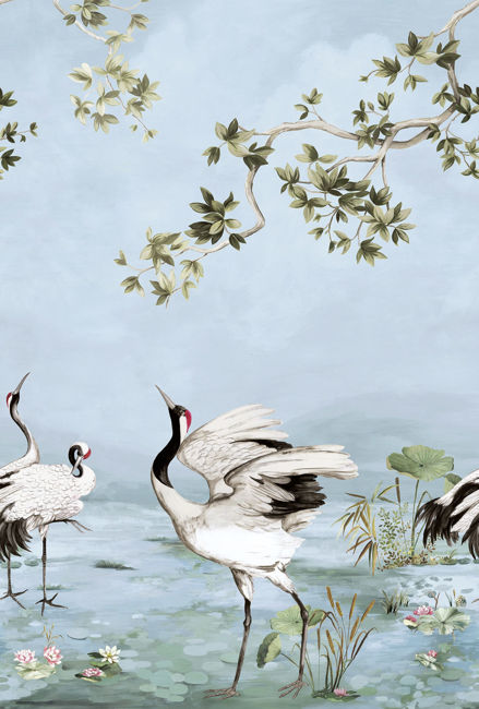 Crane Mural Blue – Boxwood Antique Market