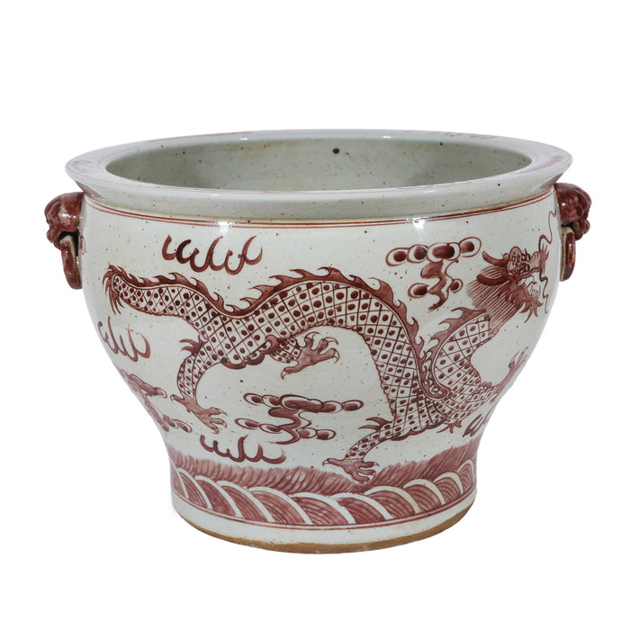 Boxwood Rustic Maroon Red Dragon Planter