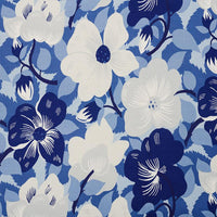 Schumacher Magnolias Fabric in Blues