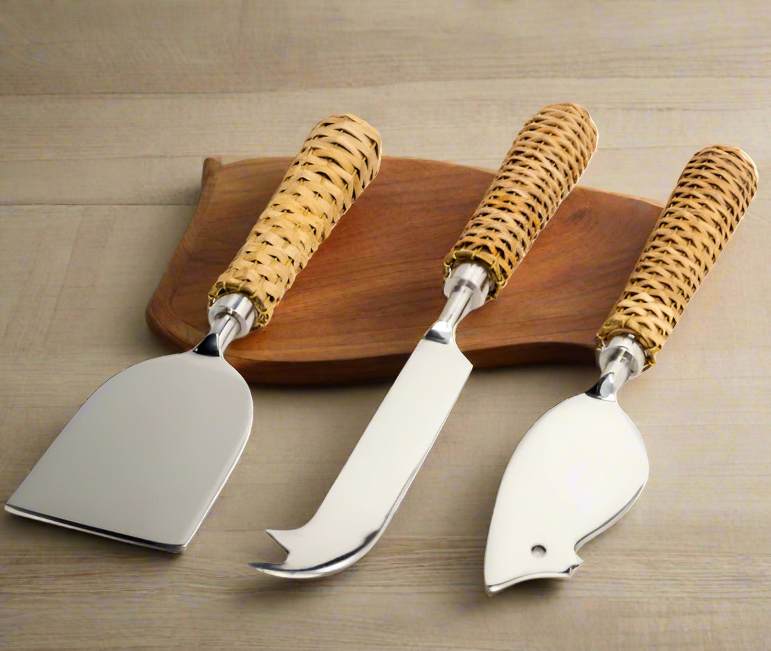 Basketweave 3-Piece Cheese Set