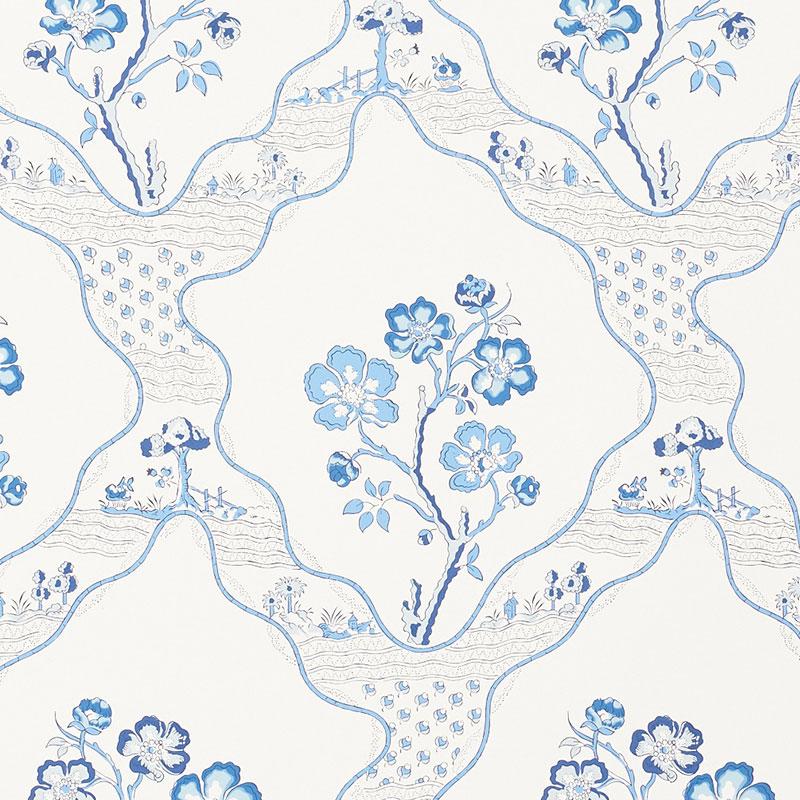Marella Delft Wallpaper by Schumacher – Boxwood Antique Market