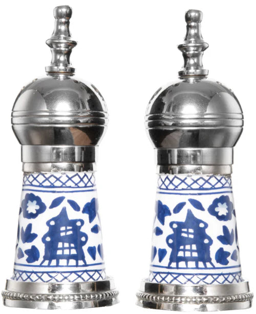 Silver Top Blue Pagoda Shakers