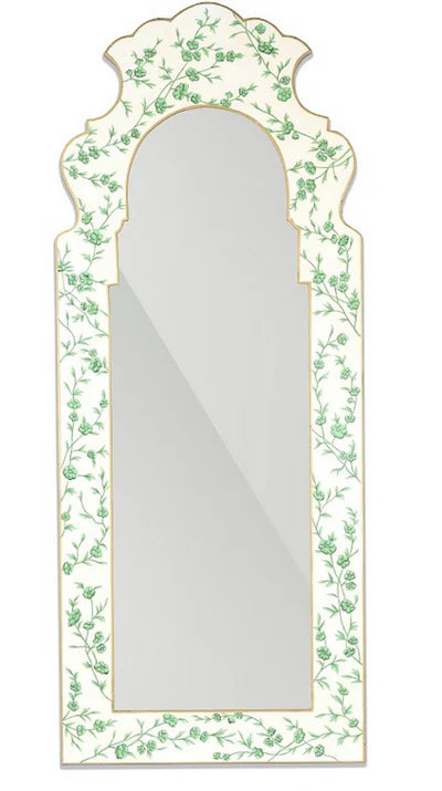 Boxwood White Green  Cherry Blossom Mirror