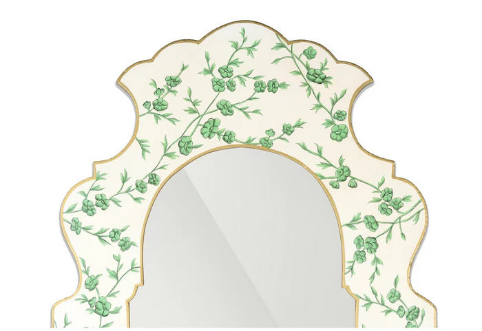 Boxwood White Green  Cherry Blossom Mirror