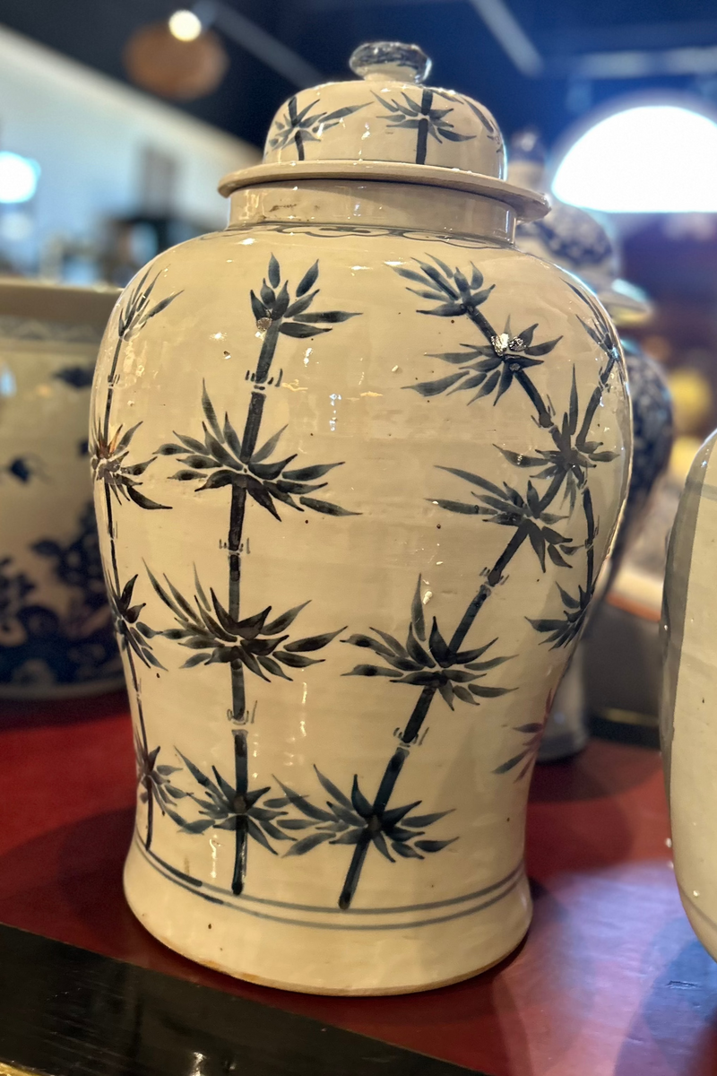 Temple Jar Bamboo Motif