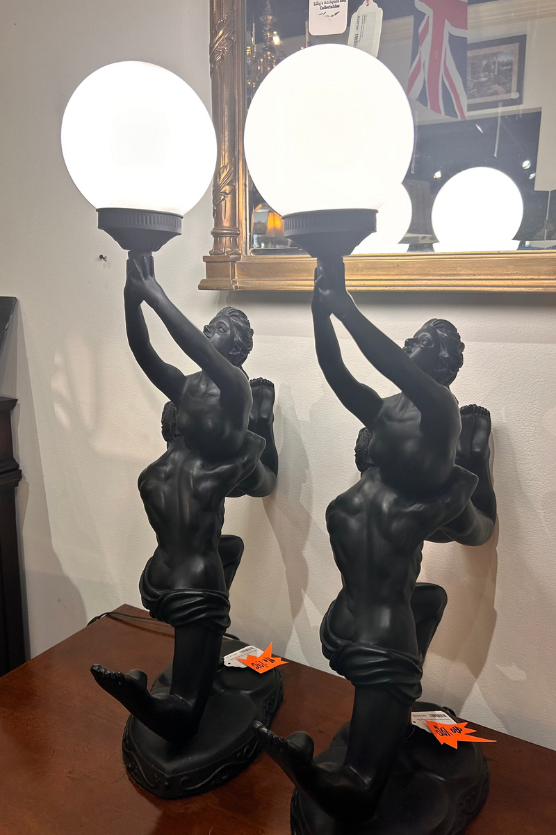 Bold Form Art Deco Lamps * SET