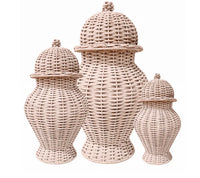 Boxwood Pink Rattan Jar