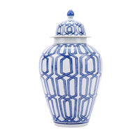 Blue & White Crossing Dimond Heaven Jar