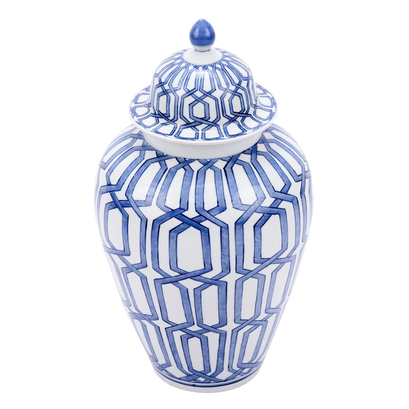 Blue & White Crossing Dimond Heaven Jar