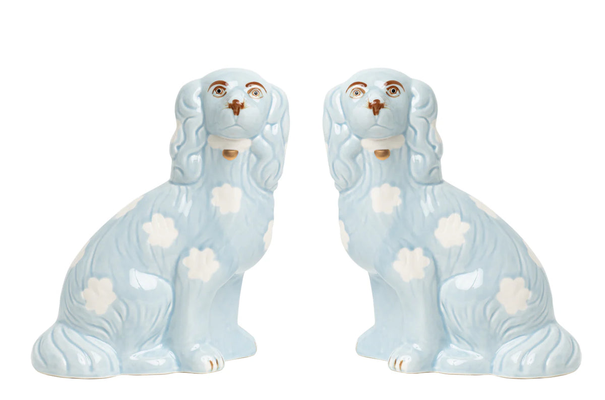 Pale Blue Staffordshire Dogs.