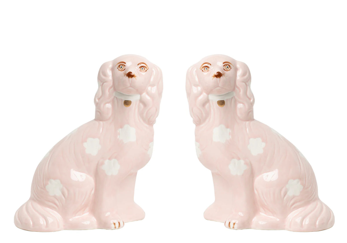 Boxwood Pale Pink Staffordshire Dogs